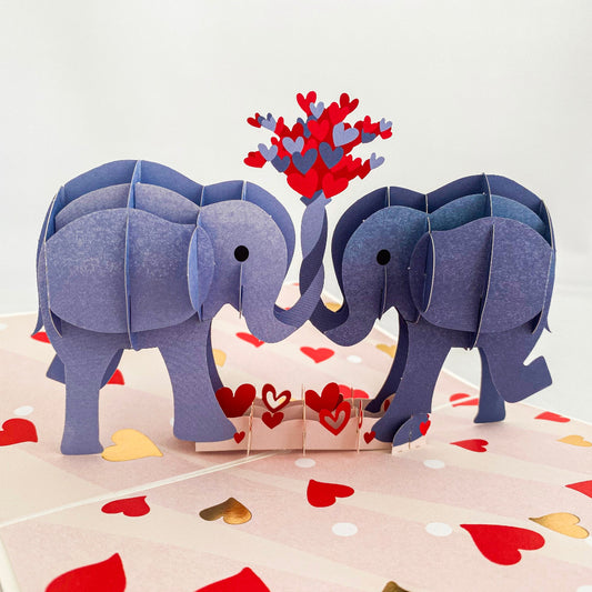 Staff recommendation! Elephant couple pop-up card